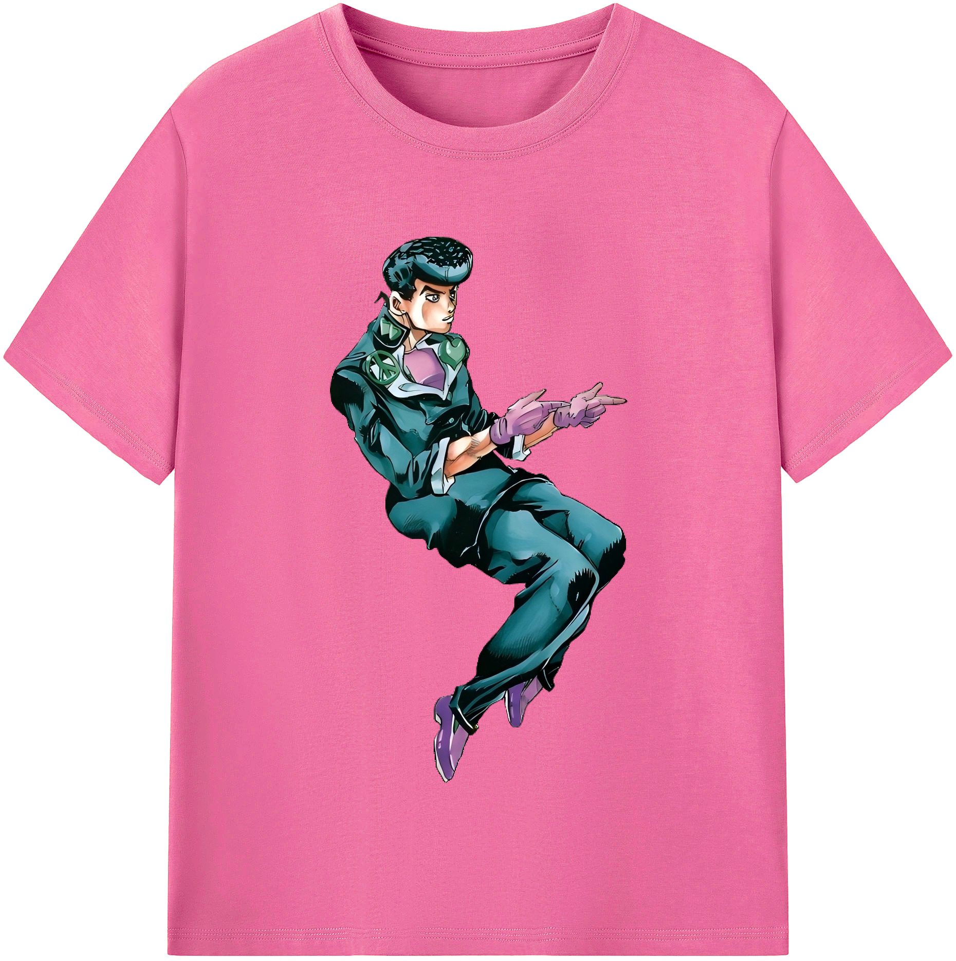 （画像用） ジョジョの奇妙な冒険 ひがしかた じょうすけ JoJo's Bizarre Adventure Higashikata Josuke レディースカジュアルプリントTシャツ（綿100％）